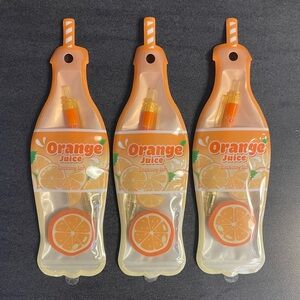 Orange Juice 3pc Stationery Set Bundle NWT Pen Clip Sticky Notes